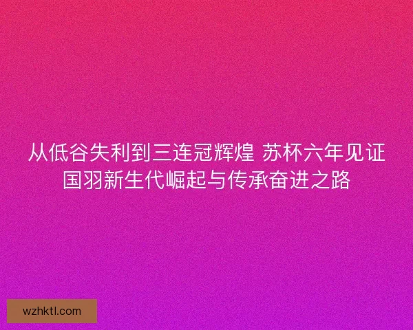 从低谷失利到三连冠辉煌 苏杯六年见证国羽新生代崛起与传承奋进之路