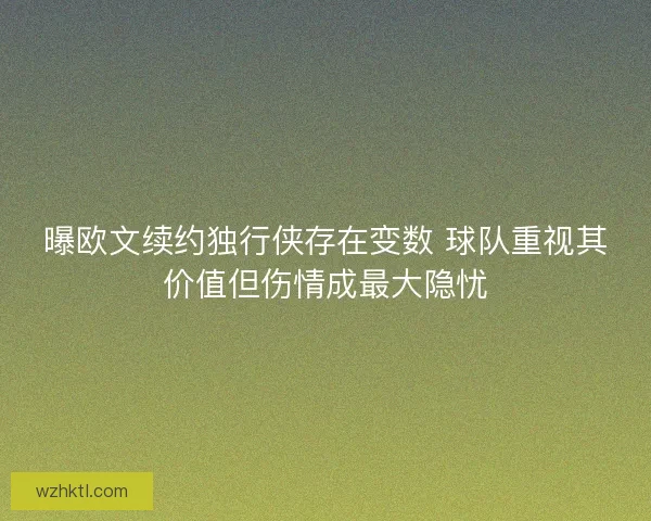 曝欧文续约独行侠存在变数 球队重视其价值但伤情成最大隐忧